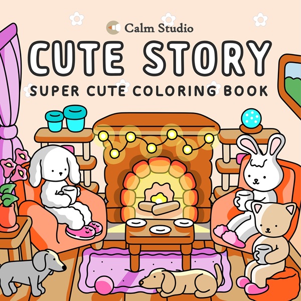 Book cover: Cute Story: Super Cute Coloring Book